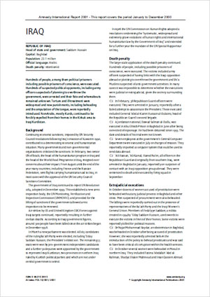 2001 Amnesty International: Iraq (PDF)