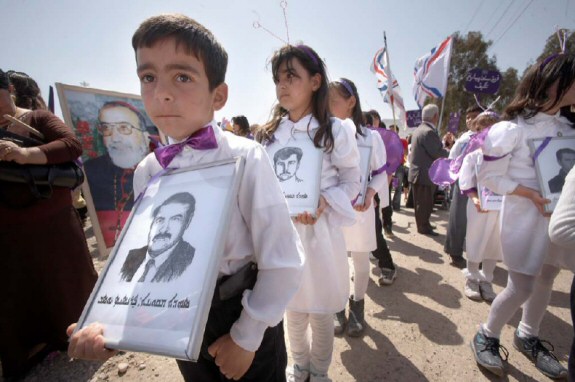 Assyrian children mourning the deaths of martyrs.