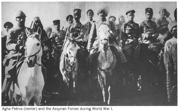 Agha Petros Elloff (center) and the Assyrian Forces during World War I.