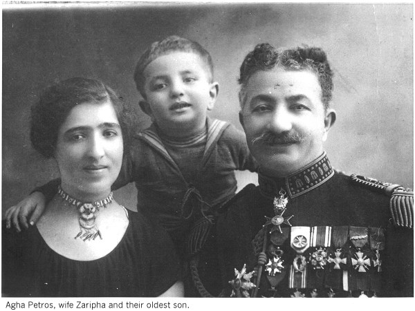 Agha Petros Elloff, wife Zarifa Kanem and son Khdeda.