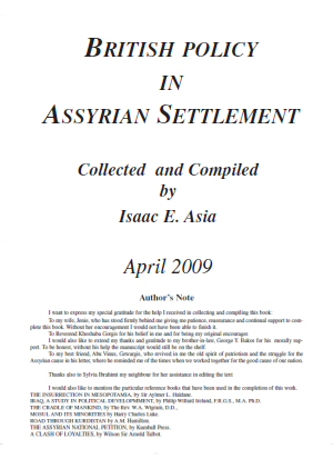 British Policy in Assyrian Settlement by Isaac E. Asia