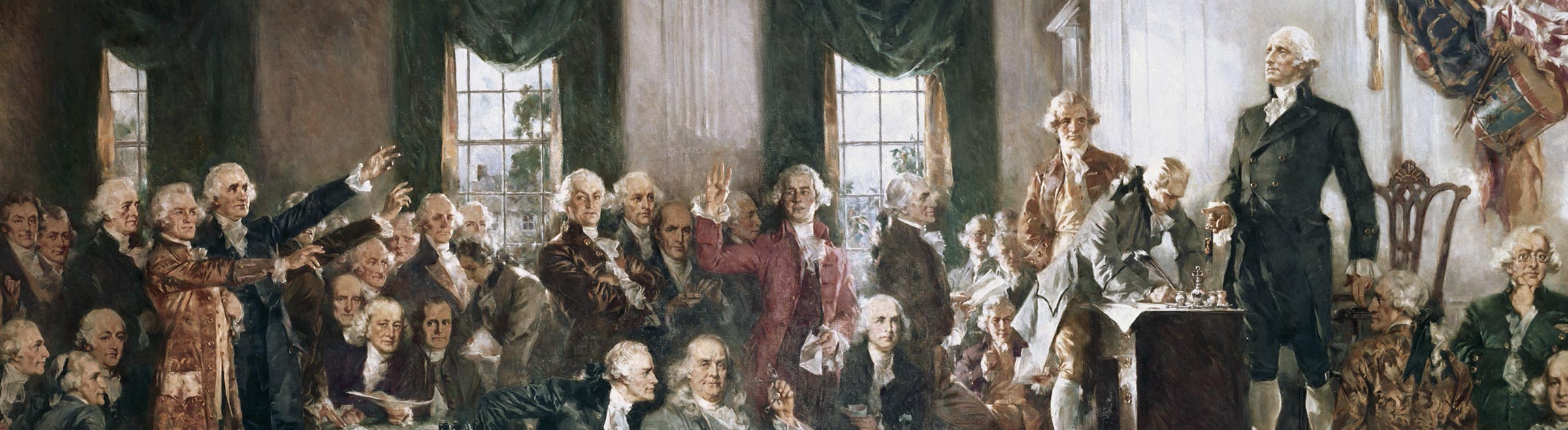Scene at the Signing of the Constitution of the United States on September 17, 1787, by Howard Chandler Christy (1873-1952), oil on canvas, 1940.