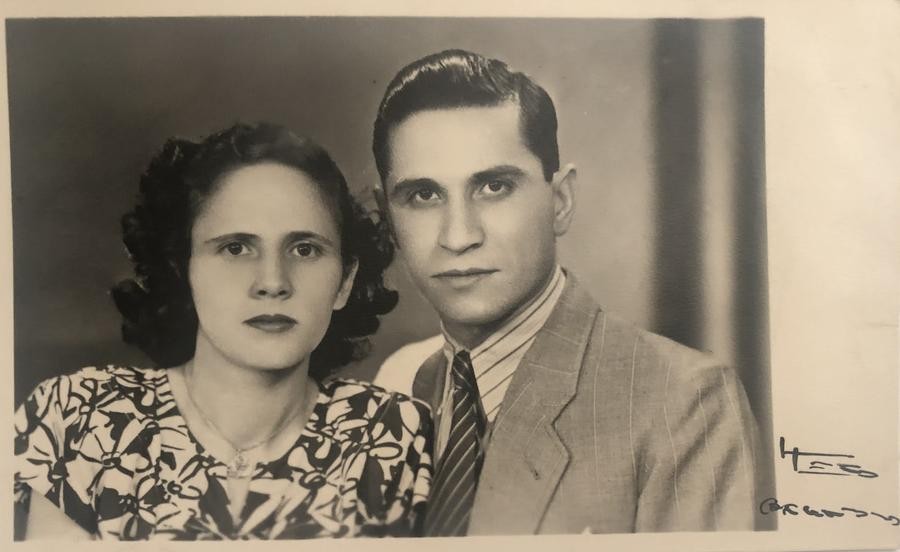 Selim Battot with his fiancée 1948.