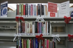 The new Turkish language collection at the Cary Memorial Library in Lexington, Mass. (Photo: Karine Vann/The Armenian Weekly)