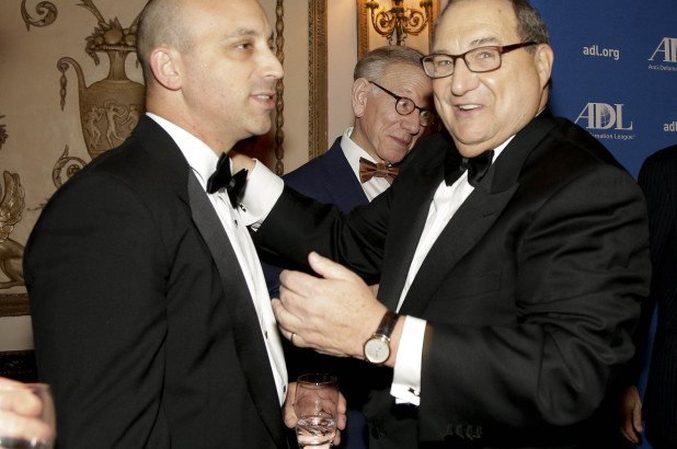 ADL CEO Jonathan Greenblatt, left, and former ADL National Director Abraham Foxman (Credit: New York Post).