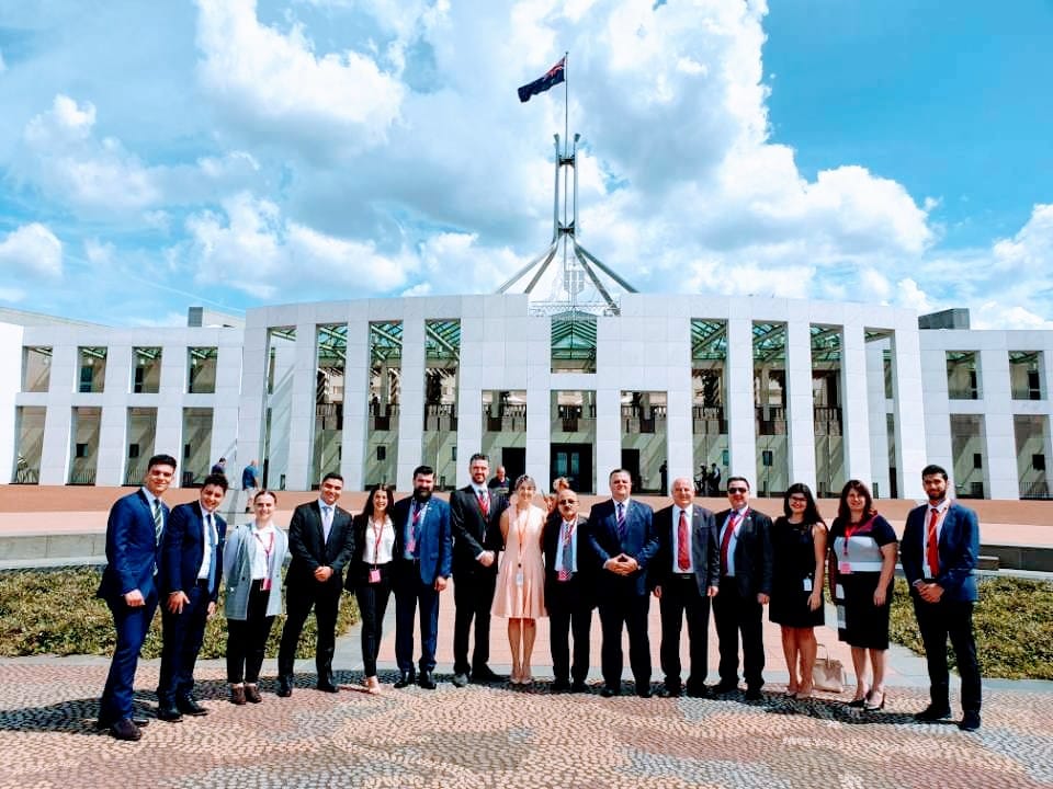 Representatives of Australia’s Armenian, Assyrian, and Greek communities at Mural Hall.