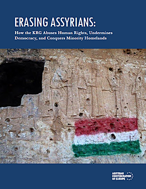 Erasing Assyrians: How the KRG Abuses Human Rights, Undermines Democracy, and Conquers Minority Homelands by Reine Hanna and Matthew Barber.  Special thanks to Max J. Joseph and Mardean Isaac for their assistance and contributions during the research for and composition of this report. Assyrian Confederation of Europe, September 25, 2017.