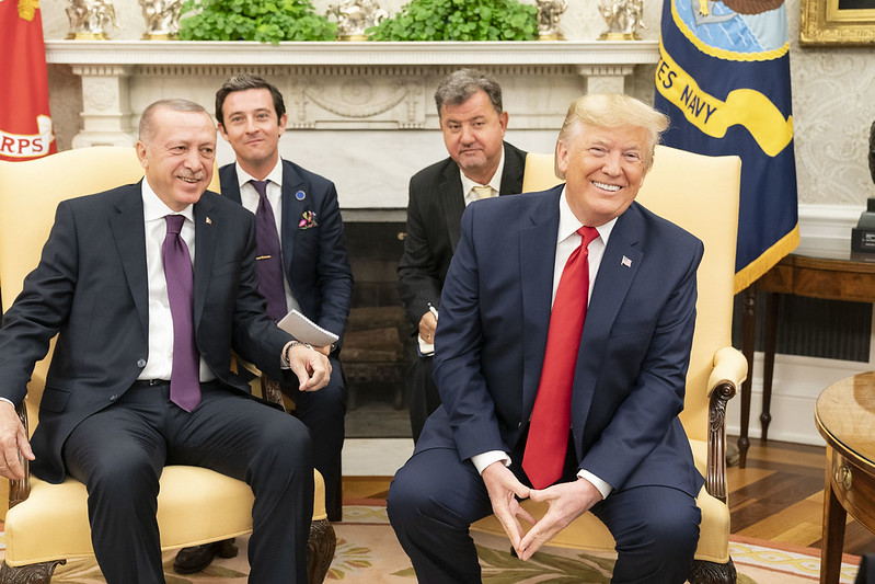 President Trump meets with Turkish President.