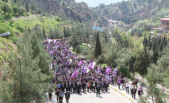 Khä B'Nësán (April 1st) Assyrian New Year Celebrations 6764 (2014) - Akitu festival في المسيرة البنفسجية .. جماهيرنا تقول كلمتها في دهوك
