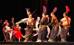 Assyrian Wedding Dance - Dancers from Khoshaba's Dance group perform a traditional wedding ceremony dance that retells historical Assyrian battle tales as an Assyrian folk singer sings.