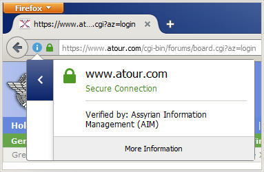 Secure SSL login within the Assyrian Forums at atour.com.