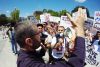 Assyrian Americans held a protest outside the White House in Washington, D.C. to call attention to ISIS’s alleged religious persecution of Iraqi Christians. John Lett.