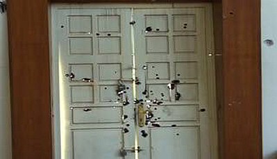 Our Lady of Salvation Church door in Baghdad