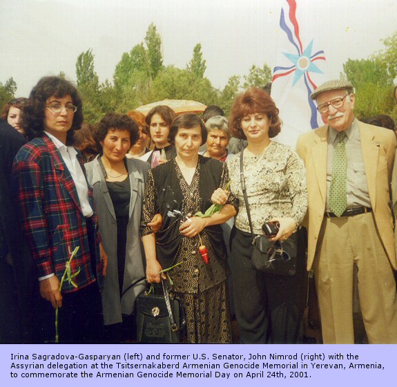 Assyrian delegation at the Armenian Genocide Remembrance Day in 2001.